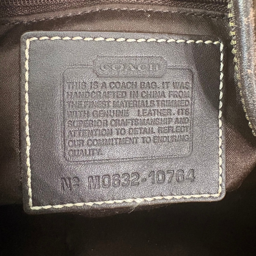Coach Shoulder Bag Women Medium Brown Signature Canvas Hobo Leather Trim Vintage - Picture 13 of 16